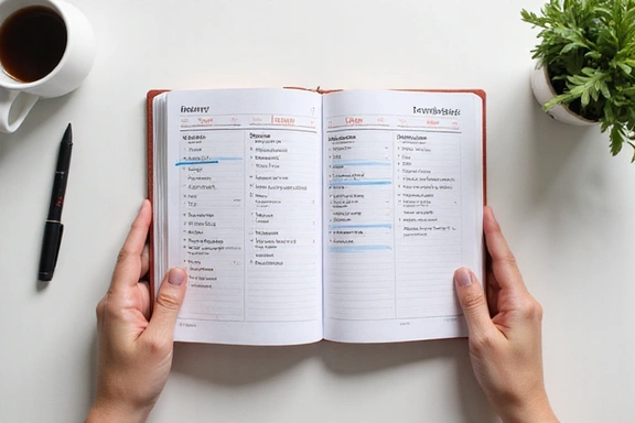 A person reviewing a detailed food diary or nutrition journal, highlighting insights and patterns.
